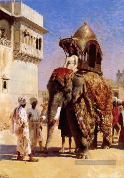 Moguls Éléphant Arabe Edwin Seigneur Semaines Peinture à l'huile